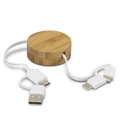 HWE178 - Bamboo Retractable Charging Cable