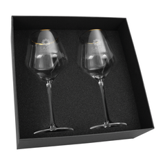 Gold Rim Wine Glass Set 400ml By HappyWay Promotions