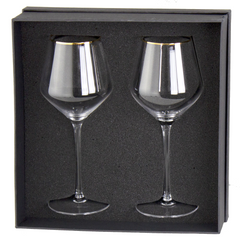 Gold Rim Wine Glass Set 400ml By HappyWay Promotions