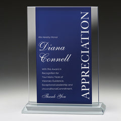 Pledge Blue Crystal Award by Happyway promotions