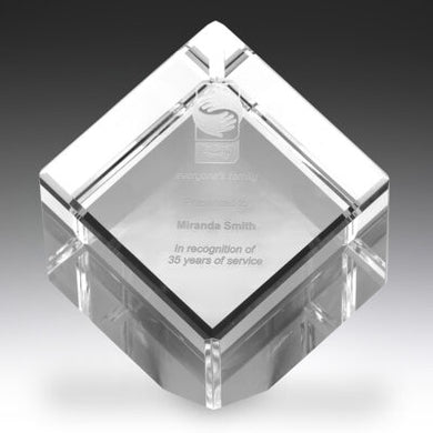 Crystal Cube Award By Happyway Promotions