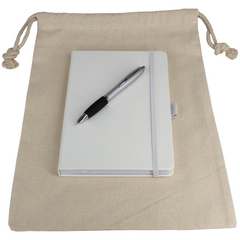 Gift Set - Drawstring Bag + JournalBook + Pen By HappyWay Promotions