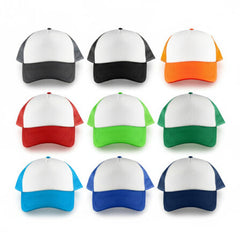 White Front 5 Panel Trucker Mesh Cap by Happyway Promotions