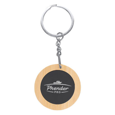 Mirage Round Bamboo Keyring by Happyway Promotions