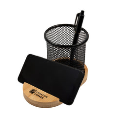 Bamboo Pen Tidy Phone Stand by Happyway Promotions