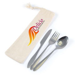 HWH231 - Banquet Cutlery Set in Calico Pouch