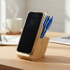 Bamboo Mobile Stand and Pen Holder by Happyway Promotions