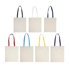 Accent Cotton Tote Bag with Coloured Handles by Happyway Promotions