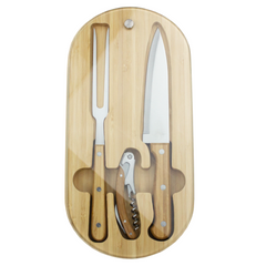 Oval Bamboo Glass Knife Set By Happyway Promotions