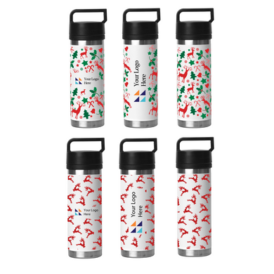 Christmas White 532ml Bell Bottle with Solid Handle by Happyway Promotions