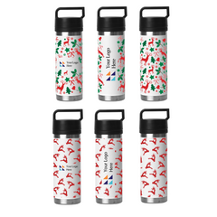 Christmas White 532ml Bell Bottle with Solid Handle by Happyway Promotions