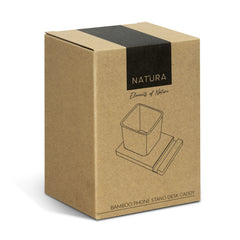NATURA Bamboo Phone Stand Desk Caddy by Happyway Promotions