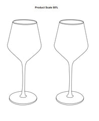 Gold Rim Wine Glass Set 400ml By HappyWay Promotions