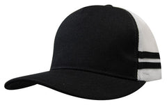 American Premium Twill/Mesh Deep Fit Trucker with Stripes by Happyway Promotions