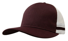 American Premium Twill/Mesh Deep Fit Trucker with Stripes by Happyway Promotions