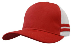 American Premium Twill/Mesh Deep Fit Trucker with Stripes by Happyway Promotions