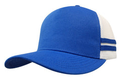 American Premium Twill/Mesh Deep Fit Trucker with Stripes by Happyway Promotions