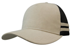 American Premium Twill/Mesh Deep Fit Trucker with Stripes by Happyway Promotions