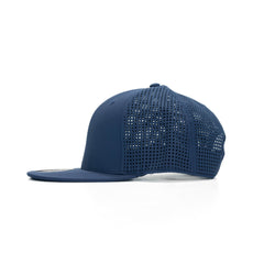 Peak 6 Panel Polyester Cap with Flat Visor, Perforated Sides by Happyway Promotions
