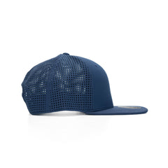 Peak 6 Panel Polyester Cap with Flat Visor, Perforated Sides by Happyway Promotions