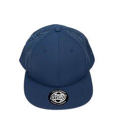 Peak 6 Panel Polyester Cap with Flat Visor, Perforated Sides by Happyway Promotions