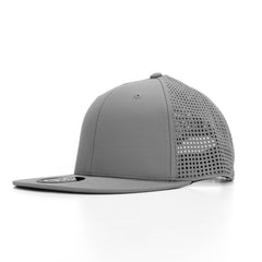 Peak 6 Panel Polyester Cap with Flat Visor, Perforated Sides by Happyway Promotions
