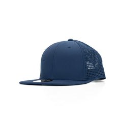 Peak 6 Panel Polyester Cap with Flat Visor, Perforated Sides by Happyway Promotions