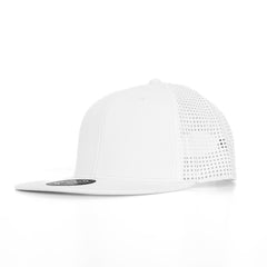 Peak 6 Panel Polyester Cap with Flat Visor, Perforated Sides by Happyway Promotions