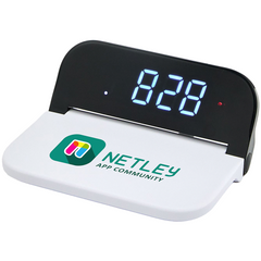 Digital Power Clock 15W Wireless Charger by Happyway Promotions