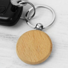 Wood Round Key Ring by Happyway Promotions