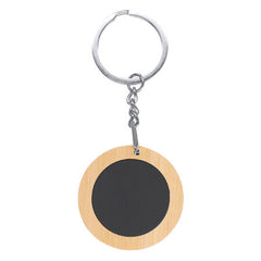 Mirage Round Bamboo Keyring by Happyway Promotions