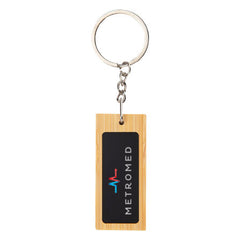Mirage Rectangular Bamboo Keyring by Happyway Promotions