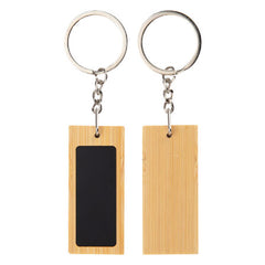 Mirage Rectangular Bamboo Keyring by Happyway Promotions