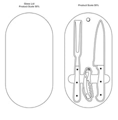 Oval Bamboo Glass Knife Set By Happyway Promotions