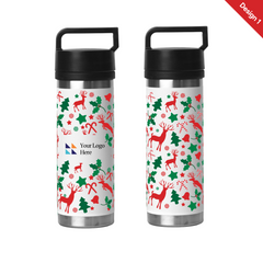 Christmas White 532ml Bell Bottle with Solid Handle by Happyway Promotions