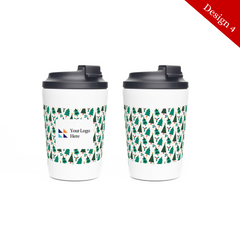 Christmas White Atlas 360ml Double Walled Coffee Cup by Happyway Promotions