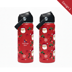Christmas Red 500ml Bell Bottle with Carry Handle by Happyway Promotions