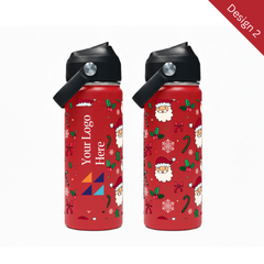 Christmas Red 500ml Bell Bottle with Carry Handle by Happyway Promotions