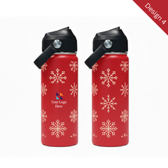 Christmas Red 500ml Bell Bottle with Carry Handle by Happyway Promotions