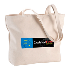 Zippered 10oz Cotton Canvas Shopper Tote