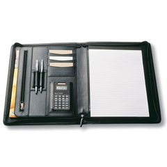 Leather A4 Zippered Compendium By Happyway Promotions