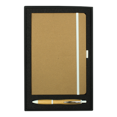 Gift Set with  Eco Colour Journal & Bamboo Pen By HappyWay Promotions