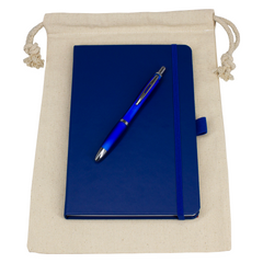 Gift Set - Drawstring Bag + JournalBook + Pen By HappyWay Promotions