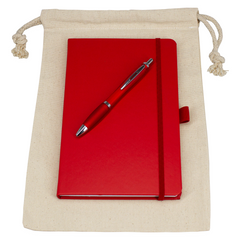 Gift Set - Drawstring Bag + JournalBook + Pen By HappyWay Promotions