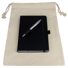 Gift Set - Drawstring Bag + JournalBook + Pen By HappyWay Promotions