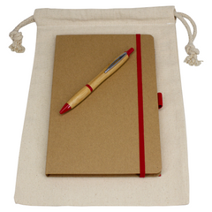 Gift Set - Drawstring Bag + JournalBook + Pen By HappyWay Promotions