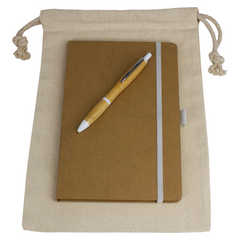 Gift Set - Drawstring Bag + JournalBook + Pen By HappyWay Promotions