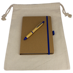 Gift Set - Drawstring Bag + JournalBook + Pen By HappyWay Promotions