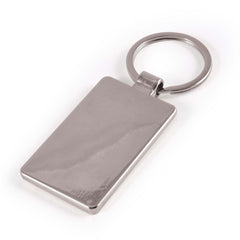 HK77- Rectangle Bamboo Zinc Keytag