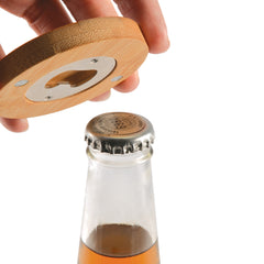 HBO016 - Discus Bamboo Bottle Opener Coaster